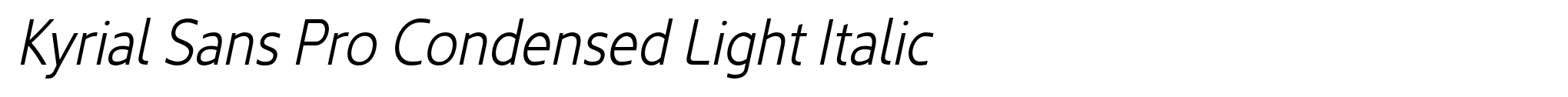 Kyrial Sans Pro Condensed Light Italic image